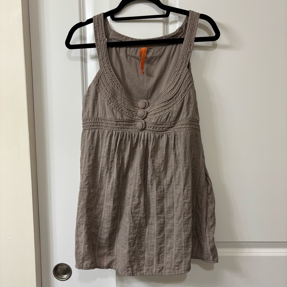 BCBG GENERATION Women’s Tank Top Size Large Brown Taupe With Side Zipper
